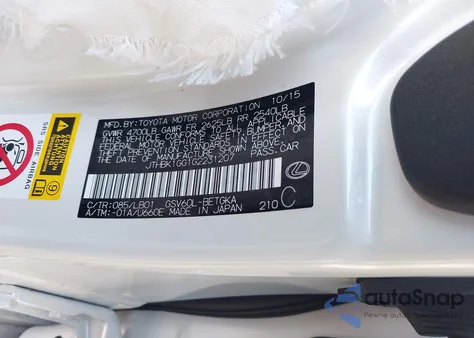 2016 Lexus Es from USA, damaged, VIN JTHBK1GG1G2231207